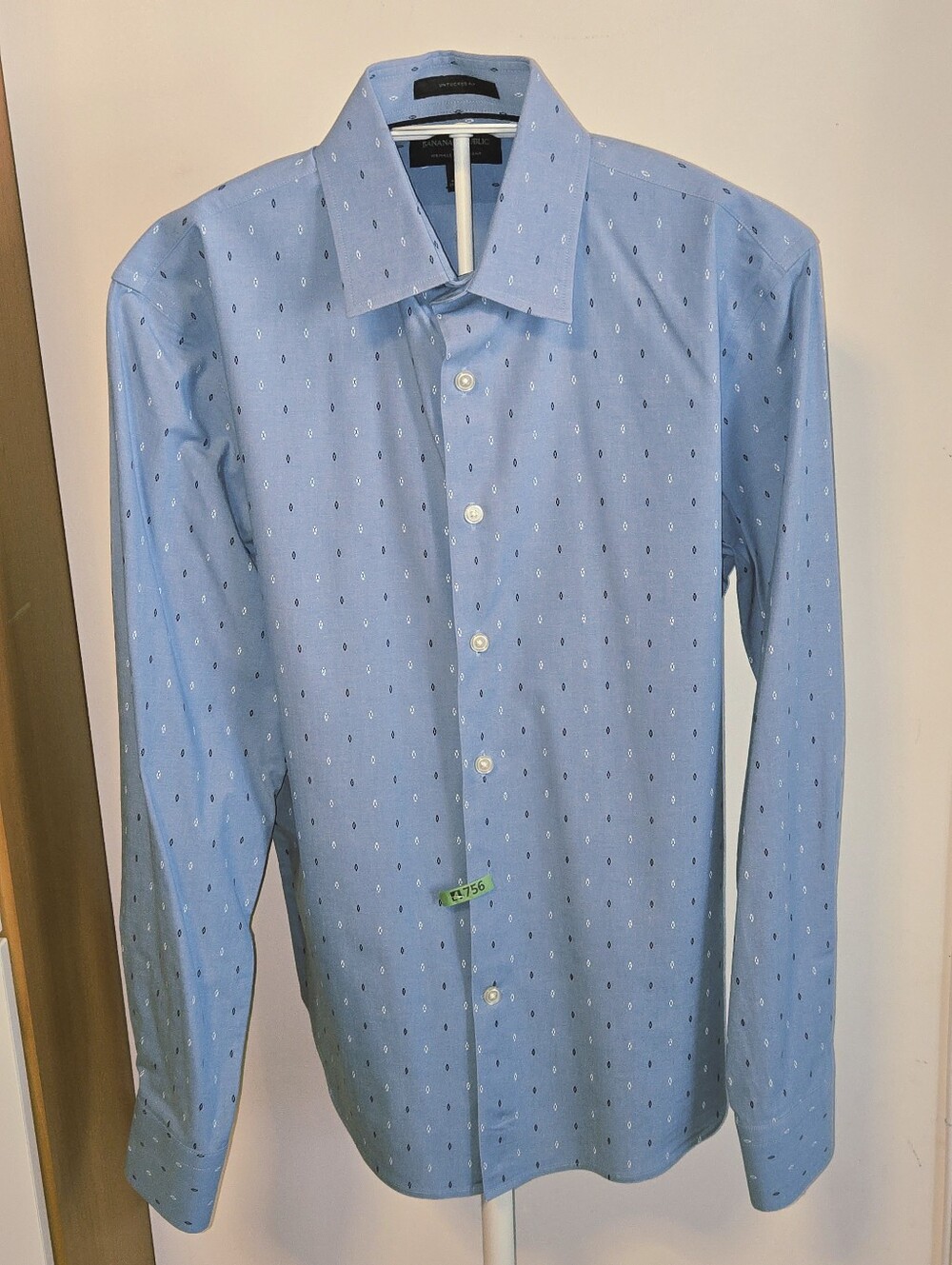 BANANA REPUBLIC Button Down Dress Shirt Blue Cotton Blend Size S